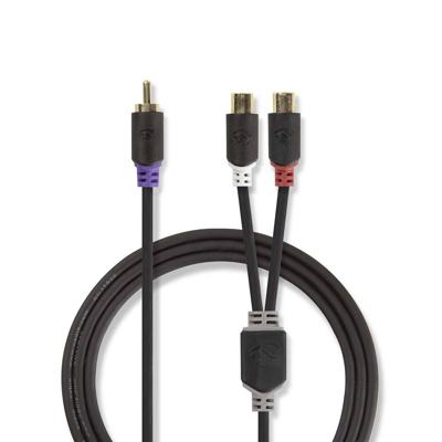 Nedis CABW24010AT02 Subwooferkabel Rca Male - 2x Rca Female 0,2 M Antraciet Nedis CABW24010AT02 Subwooferkabel Rca Male - 2x Rca Female 0,2 M Antraciet