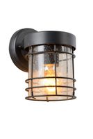 Lucide KEPPEL - Wandlamp Buiten - 1xE27 - IP23 - Zwart - thumbnail