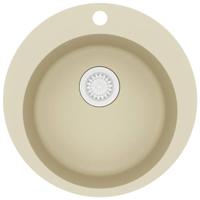 vidaXL Gootsteen Enkele Bak Rond Graniet Beige Wasbak Wastafel Bassin Water