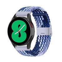 By Qubix - Compatible met Garmin Forerunner 55/245 / 645 - Braided nylon bandje - Blauw gemêleerd - Compatible Garmin bandje - Bandbreedte: 20mm