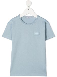 Dolce & Gabbana Kids t-shirt à patch logo - Bleu