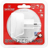 SKROSS | 1.500205-E | Europe to Switzerlan | Bescherming tegen elektrische schokken - KID SAFE. Reisadapter van EU naar Zwitserland - Spanning en vermogen: 100V - 1000W / 250V – 2500W