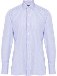 TOM FORD striped poplin shirt - Bleu