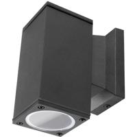 LED Tuinverlichting - Buitenlamp - Aigi Wally Down - GU10 Fitting - 1-lichts - Mat Zwart - Vierkant - Aluminium