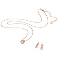 Swarovski 5620548 Set Millenia Ketting en Oorbellen Octagon rosekleurig-roze - thumbnail