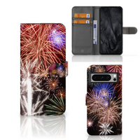 Google Pixel 8 Pro Wallet Case met Pasjes Vuurwerk - thumbnail