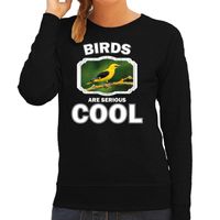 Dieren wielewaal vogel sweater zwart dames - birds are cool trui - thumbnail