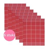 Clarysse Voordeelpakket Theedoek Timeless Rood 6 stuks