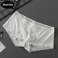 Voor heren verpakking van 3 stuks Boxer Slip Nylon Synthetische zijde Wasbaar Comfortabel Effen Lage taille Achtergrondkleur Zwart Lightinthebox