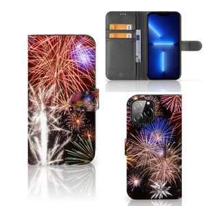 iPhone 13 Pro Max Wallet Case met Pasjes Vuurwerk