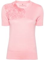 Ermanno Scervino blouse à appliques fleurs - Rose