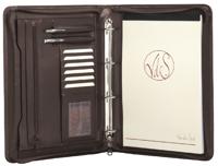 Schrijfmap van der Spek 2041 A4 met ringmechaniek en rits bruin