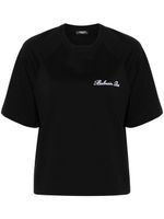 Balmain t-shirt en coton à logo brodé - Noir