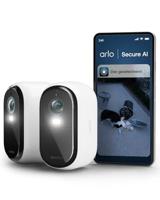 Arlo Essential 3 HD, WiFi-buitencamera, batterijduur 6 maanden, nachtzicht in kleur, licht, sirene, tweerichtingsaudio, 2 witte camera's