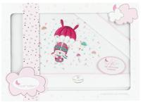 Interbaby bedtextiel parachute 80 x 40 cm katoen roze 3-delig