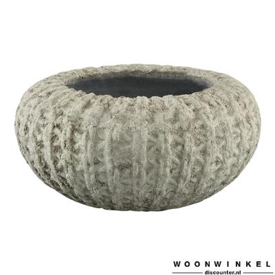 Linny Light Green ceramic ribbed pot small top S