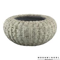 Linny Light Green ceramic ribbed pot small top S