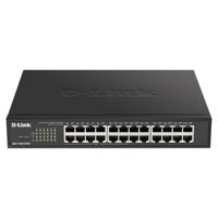 D-Link DGS-1100 Series 24-Port Gigabit PoE Smart Managed Switch met 12 PoE Ports, 100W PoE power budget, 802.3af/at, VLAN support, layer 2 features, QoS, 802.3az EEE, Fanless