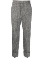 Thom Browne pantalon court en tweed à motif chevrons - Noir