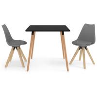 vidaXL 3-delige Eethoek grijs