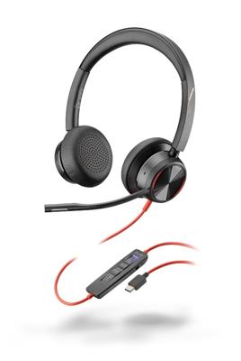 POLY Blackwire 8225 Headset Bedraad Hoofdband Kantoor/callcenter USB Type-C Zwart