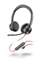 POLY Blackwire 8225 Headset Bedraad Hoofdband Kantoor/callcenter USB Type-C Zwart
