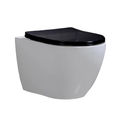Wandcloset - Hangend Toilet Beauti Flatline Zwart - Inbouwtoilet Rimfree WC Pot Wandcloset - Hangend Toilet Beauti Flatline Zwart - Inbouwtoilet Rimfree WC Pot