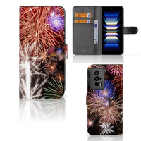 Xiaomi Poco F5 Pro Wallet Case met Pasjes Vuurwerk