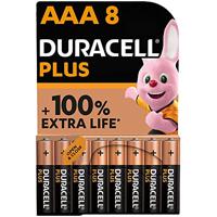 Duracell Plus AAA-batterijen (8 stuks) - 1,5V-alkaline batterijen - Tot 100% extra levensduur - Betrouwbaar voor dagelijks gebruikte apparaten - 0% plastic verpakking -10 jaar te bewaren- LR03 MN2400