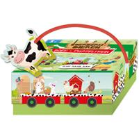 Boerderijdieren- boek + puzzeltrein - Hardcover (9789463544399)