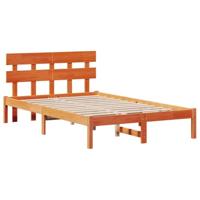 vidaXL Bedframe met Hoofdbord Wax Bruin 120x200 cm Massief Grenenhout