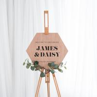 Welkomstbord hexagon modern paper