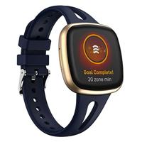 By Qubix - Compatible met Fitbit Versa 3 & 4 / Sense 1 & 2 - Sportbandje druppel design - Large - Donkerblauw - Compatible fitbit bandje