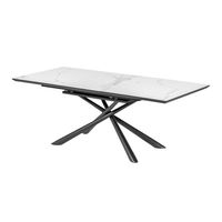 Kave Home Uitschuifbare Eettafel Theone Keramiek met marmerlook, 160-210 x 90cm - Wit - thumbnail