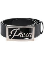 Philipp Plein ceinture en cuir Saffiano à boucle logo - Noir