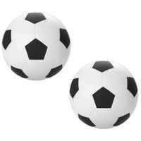 Set van 12x stuks stressbal mini voetballen 6 cm - thumbnail