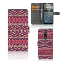 Nokia 2.4 Telefoon Hoesje Aztec Paars - thumbnail