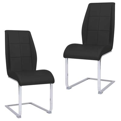 Vidaxl Eetkamerstoelen 2 St Kunstleer Zwart