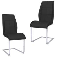 Vidaxl Eetkamerstoelen 2 St Kunstleer Zwart