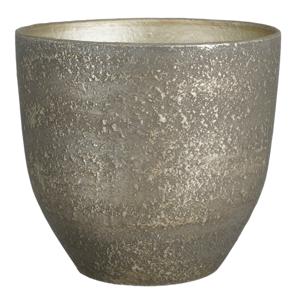 Mica Decorations Plantenpot - zwart met goud - terracotta - 29xH26 cm