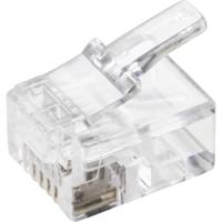 TRU COMPONENTS TC-9202512 RJ12-connector Stekker, recht Aantal polen 6P6C Transparant 5 stuk(s)