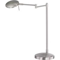 LED Bureaulamp - Tafelverlichting - Trion Kazin - 8W - Warm Wit 3000K - Rond - Mat Nikkel - Aluminium