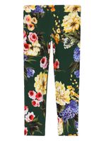 Dolce & Gabbana Kids legging à fleurs - Vert