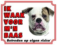 American Bulldog Waakbord - Ik waak voor mijn baas