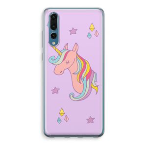 Roze eenhoorn: Huawei P20 Pro Transparant Hoesje