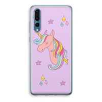 Roze eenhoorn: Huawei P20 Pro Transparant Hoesje - thumbnail