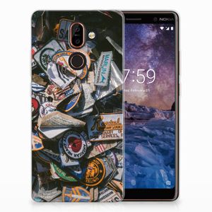 Nokia 7 Plus Siliconen Hoesje met foto Badges