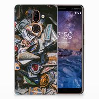 Nokia 7 Plus Siliconen Hoesje met foto Badges - thumbnail