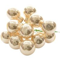 10x Parel mini kerststukjes insteek kerstballetjes 2 cm van glas   -