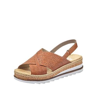 Rieker Dames V79b4 sandaal, bruin, 36 EU